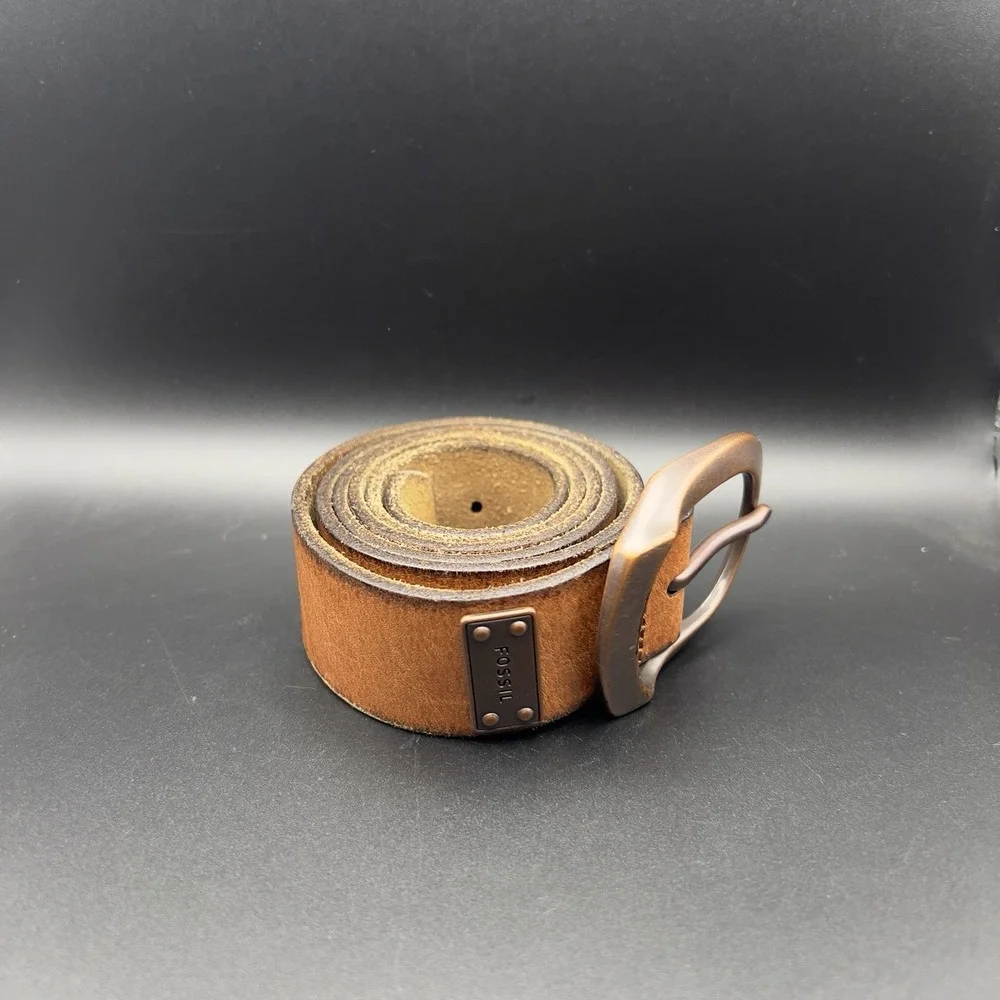 FOSSIL Brown Leather‎ Belt Women's Western 182079 ~ Size M 41